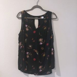 Old Navy Black Floral Tank